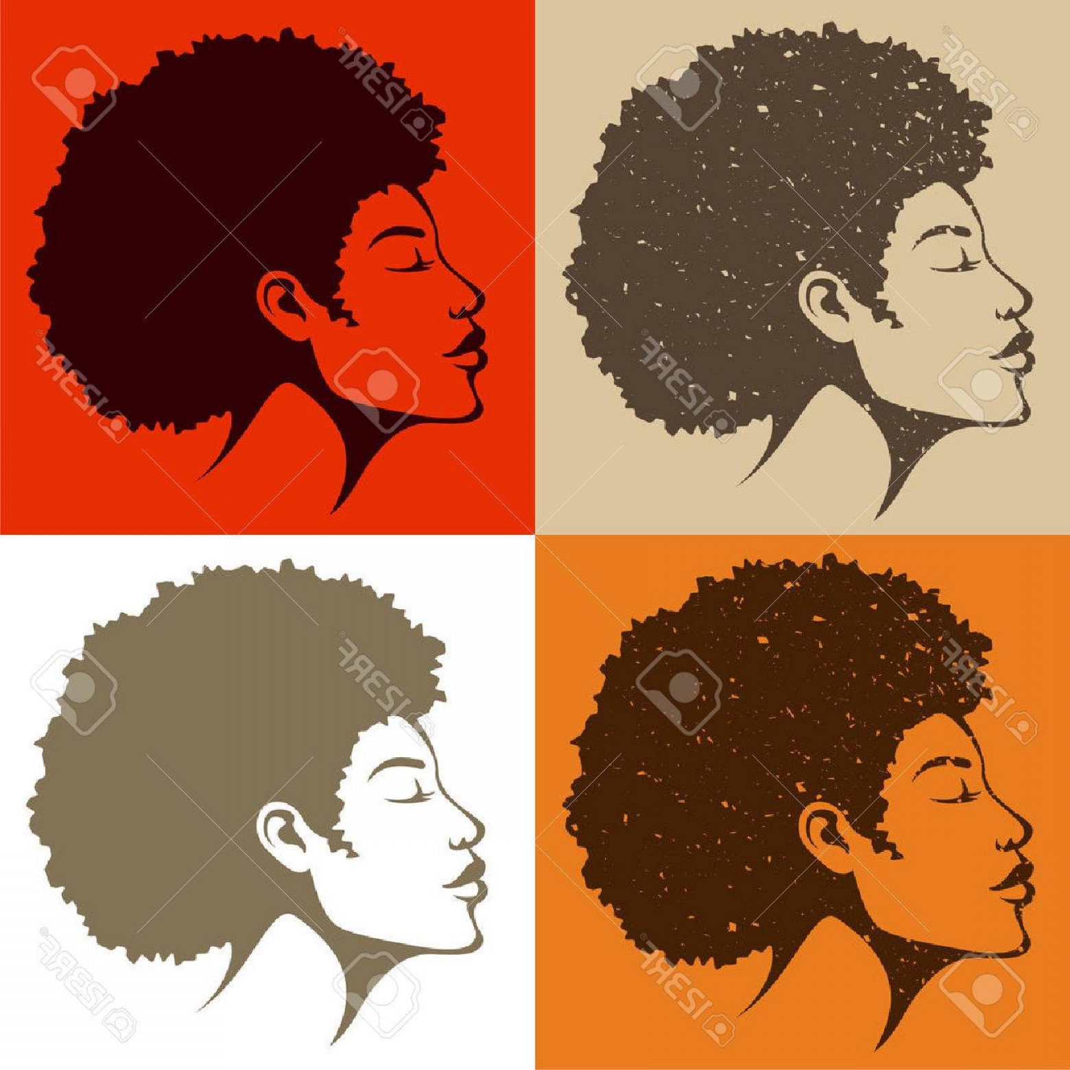 1560x1560 Photostock Vector Beautiful African American Woman With Natural