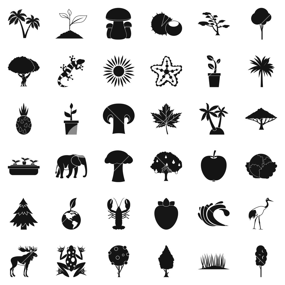 1000x1000 Live Nature Icons Set Simple Style Of Live Nature Vector Icons