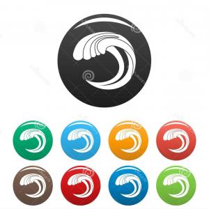 300x300 Wave Water Nature Icons Set Color Vector Wave Water Nature Icon