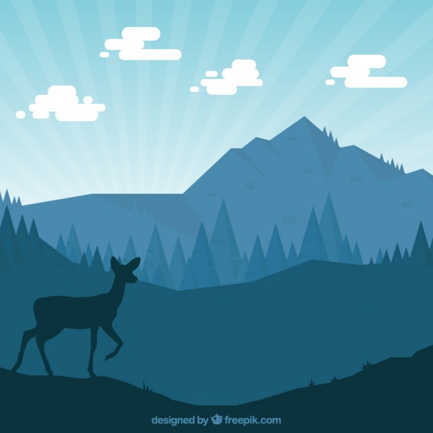 626x626 Nature Silhouettes With A Deer Vector Free Download
