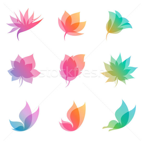 600x600 Pastel Nature Vector Logo Template Set Elements For Design Icon