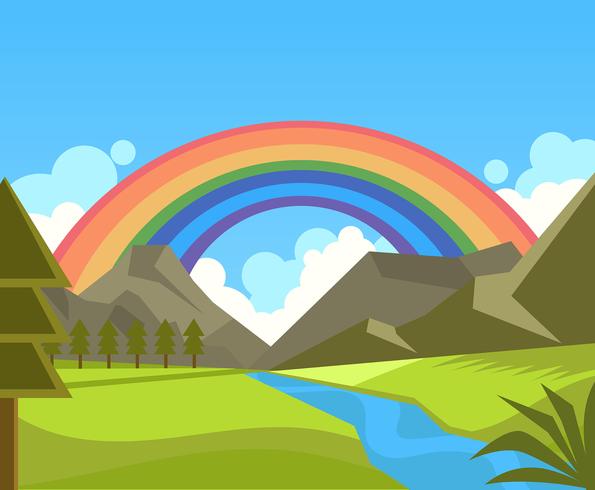 595x490 Rainbow Background In Nature Vector