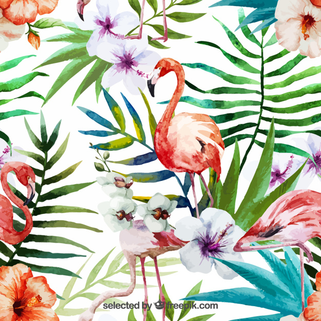 626x626 Hand Painted Tropical Nature Vector Free Download