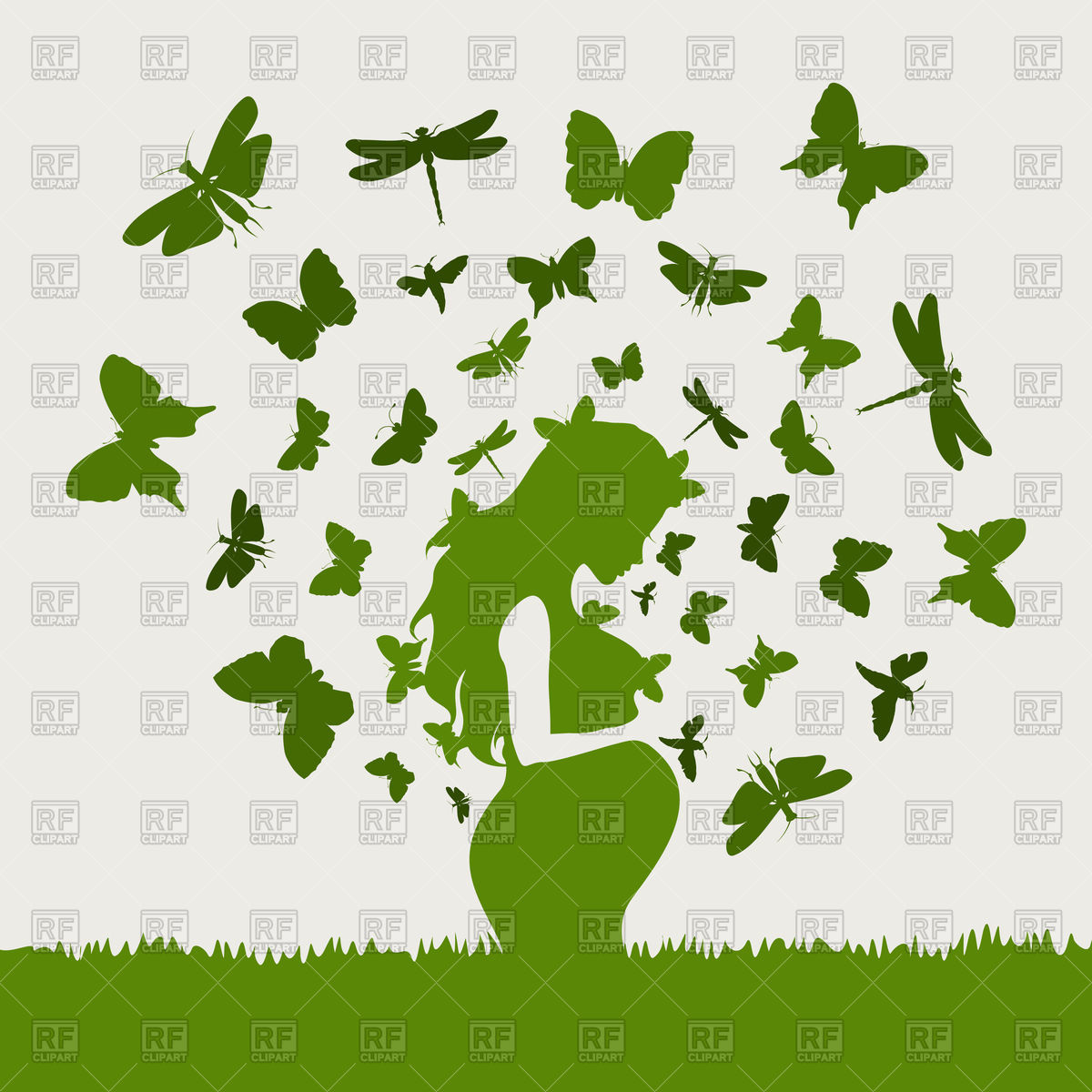 1200x1200 Pregnant Woman In Nature Vector Image Of People
