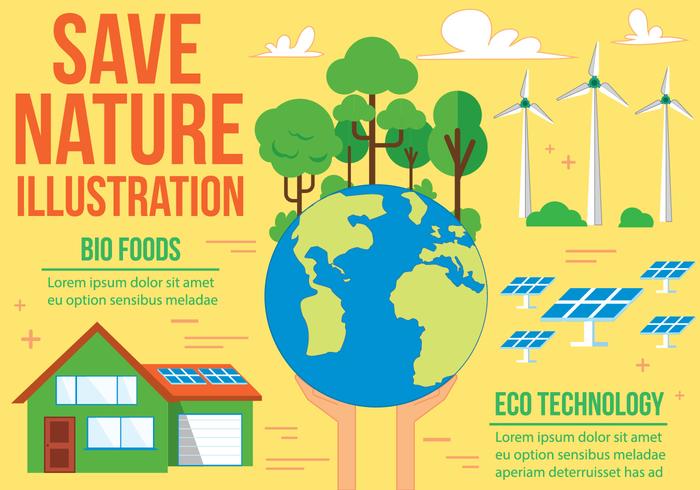 700x490 Save Nature Vector Illustration