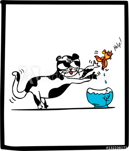 428x500 Naughty Cat Card Or Invitation Design Vector Illustration