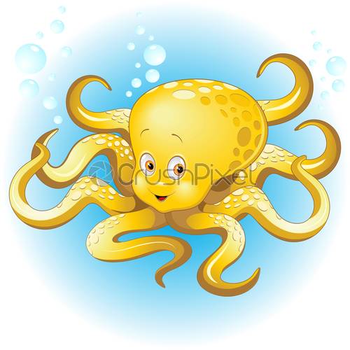 500x500 Octopus Naughty And Cute Baby Cartoon Character Vector