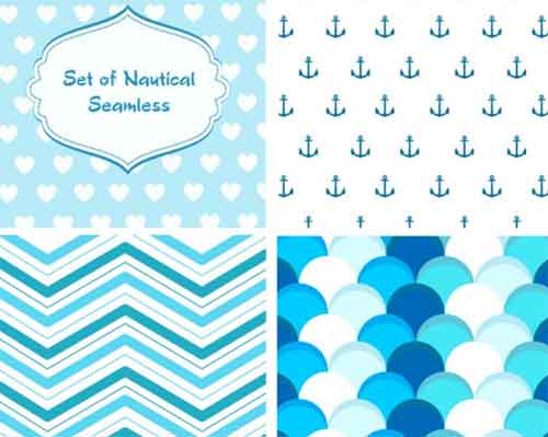 500x399 Nautical Background Seamless Sailing And Beach Patterns