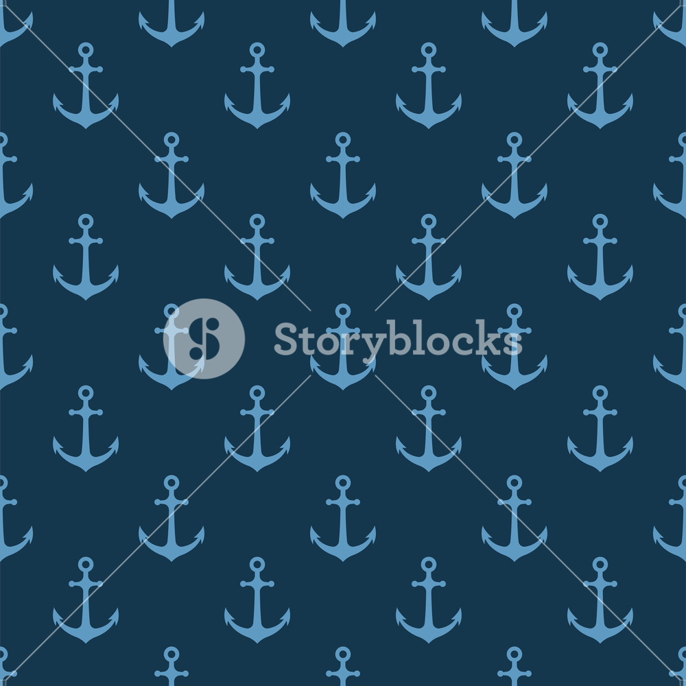 1000x1000 Vector Seamless Pattern With Anchor Nautical Background Marine