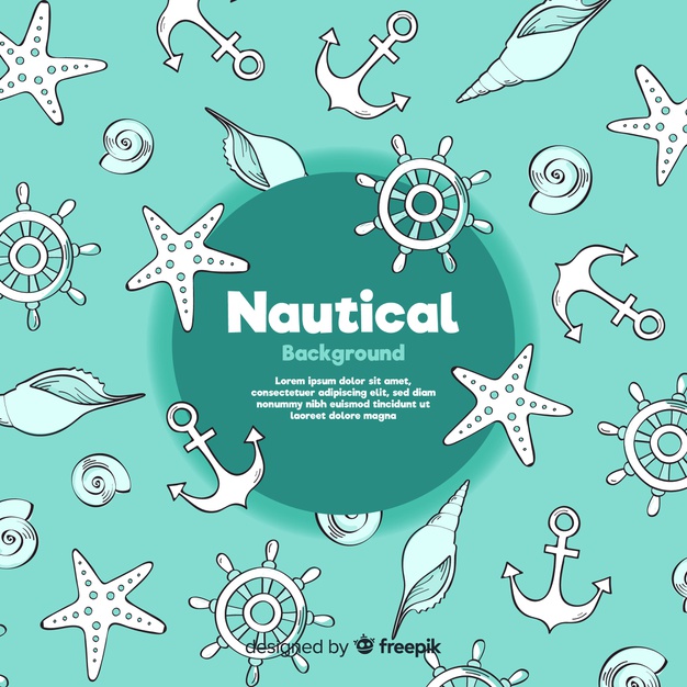 626x626 Doodle Nautical Background Vector Free Download