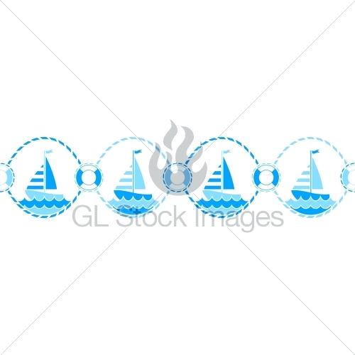 500x500 Nautical Border Vector Seamless Nautical Border Isolated