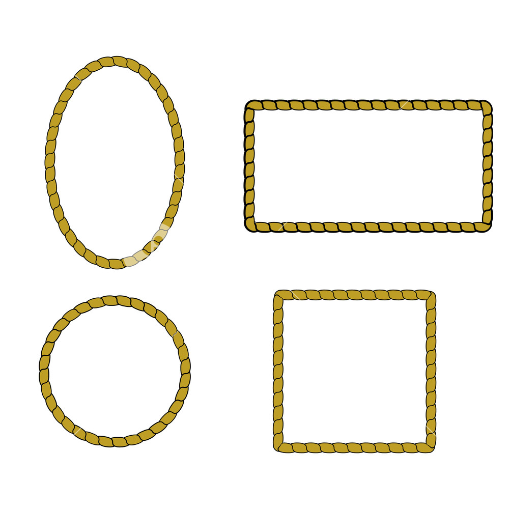 1000x1000 Nautical Rope Frame Set Rope Border Nautical Frame, Vector