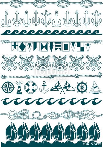 349x500 Nautical Vector Borders Stock Image And Royalty Free Vector