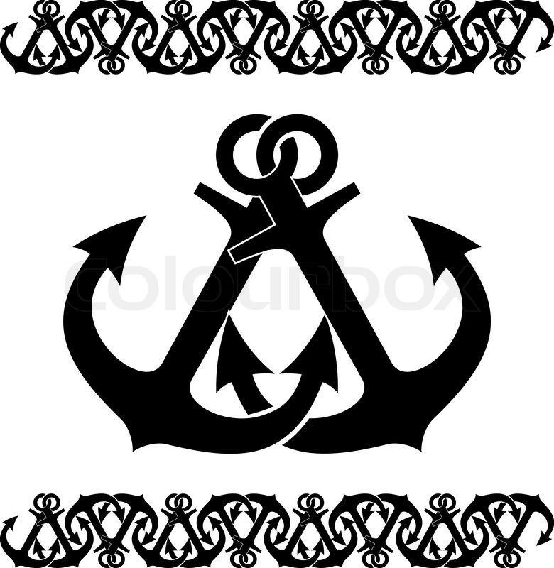 780x800 Black And White Nautical Border And Stock Vector Colourbox