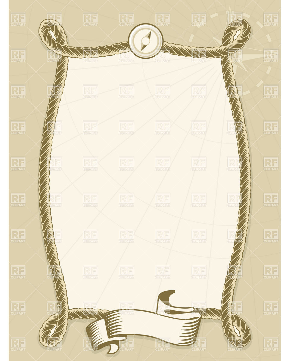 960x1200 Rope Frame With Ribbon And Wind Rose Vector Image Of Borders