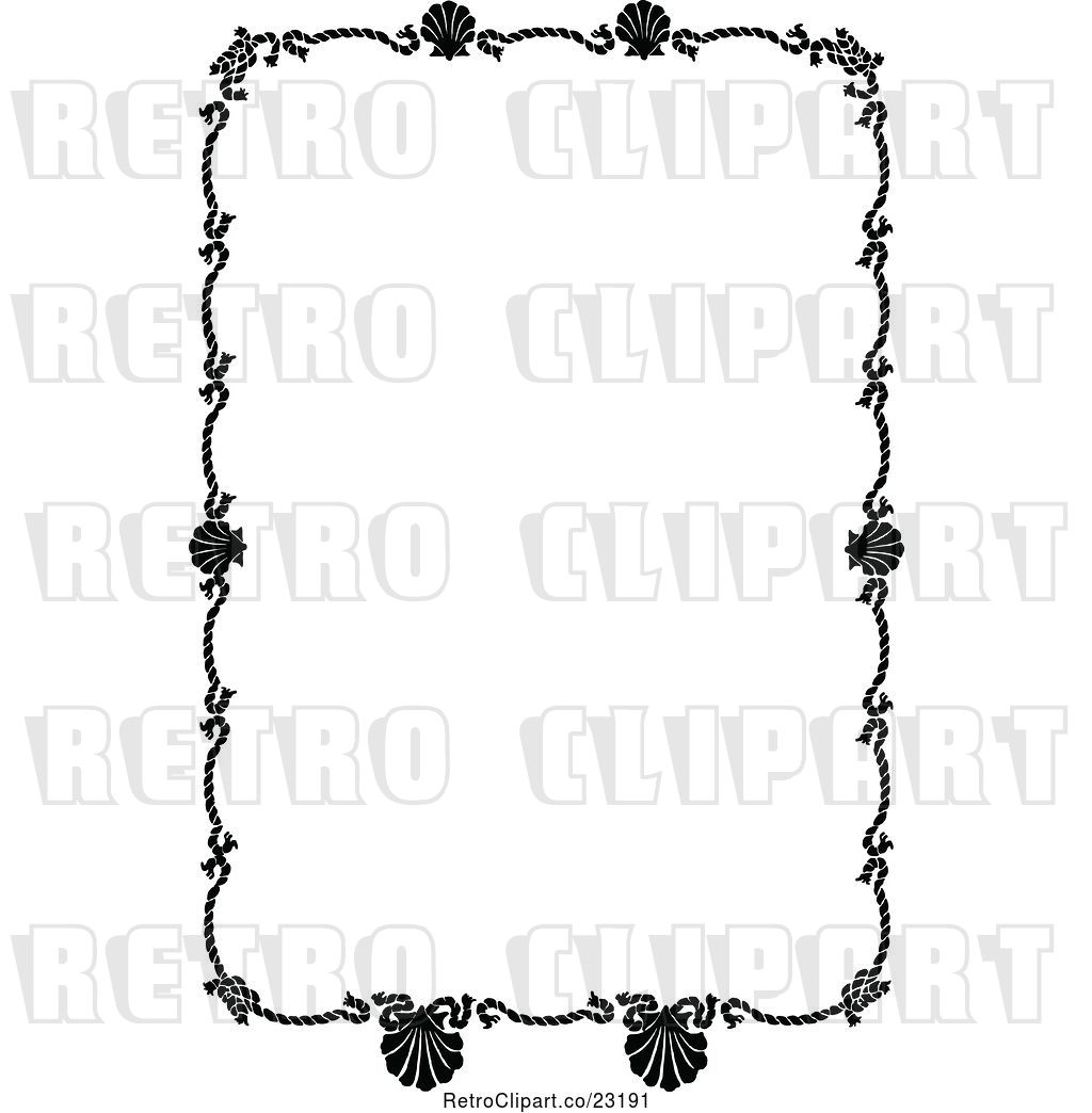 1024x1044 Vector Clip Art Of Rope And Scallop Shell Nautical Border