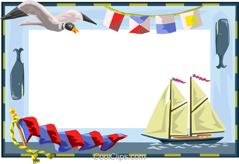 480x331 Nautical Border Royalty Free Vector Clip Art Illustration