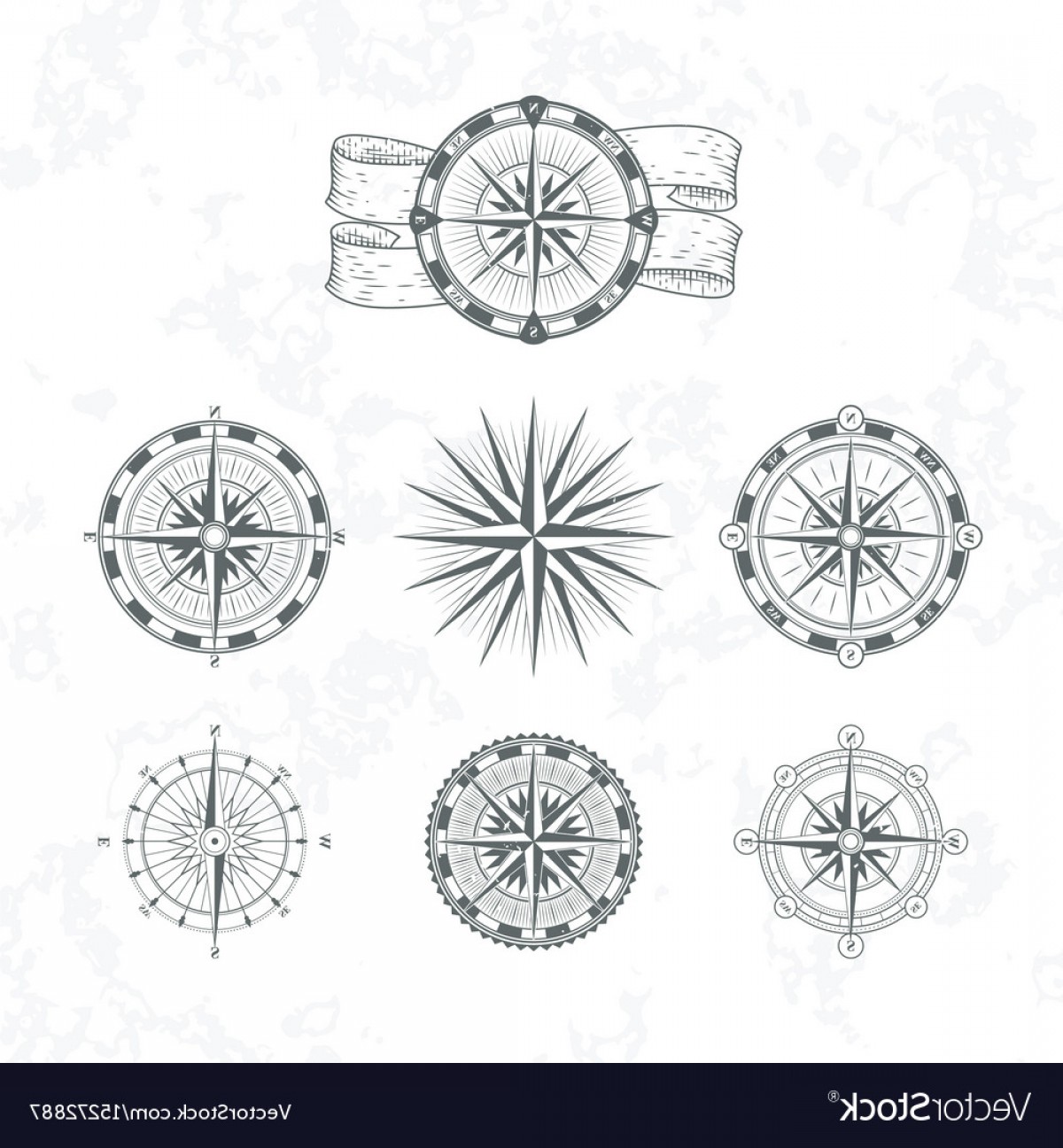 1200x1296 Nautical Compass Marine Wind Rose For Maps Vector Savoyuptown