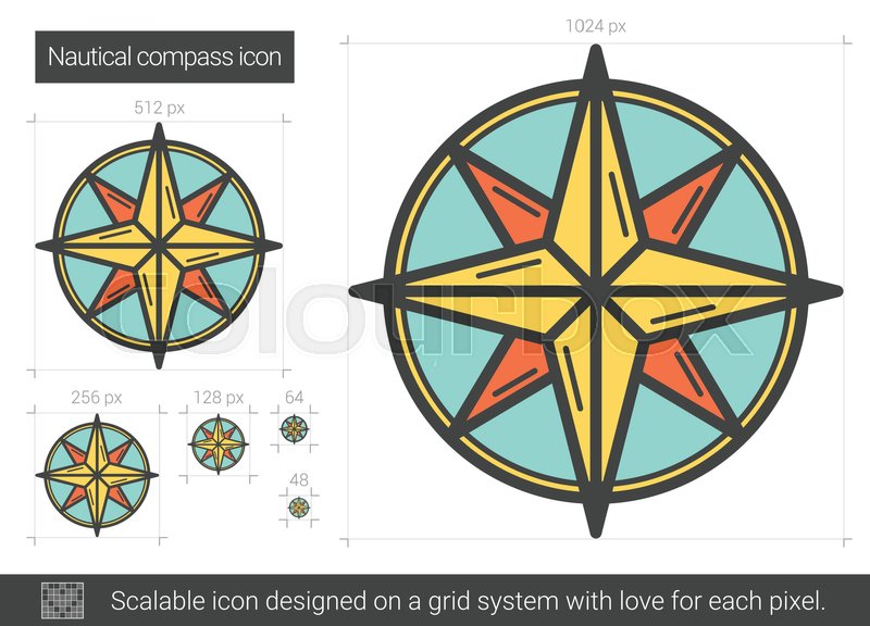 800x576 Nautical Compass Vector Line Icon Stock Vector Colourbox
