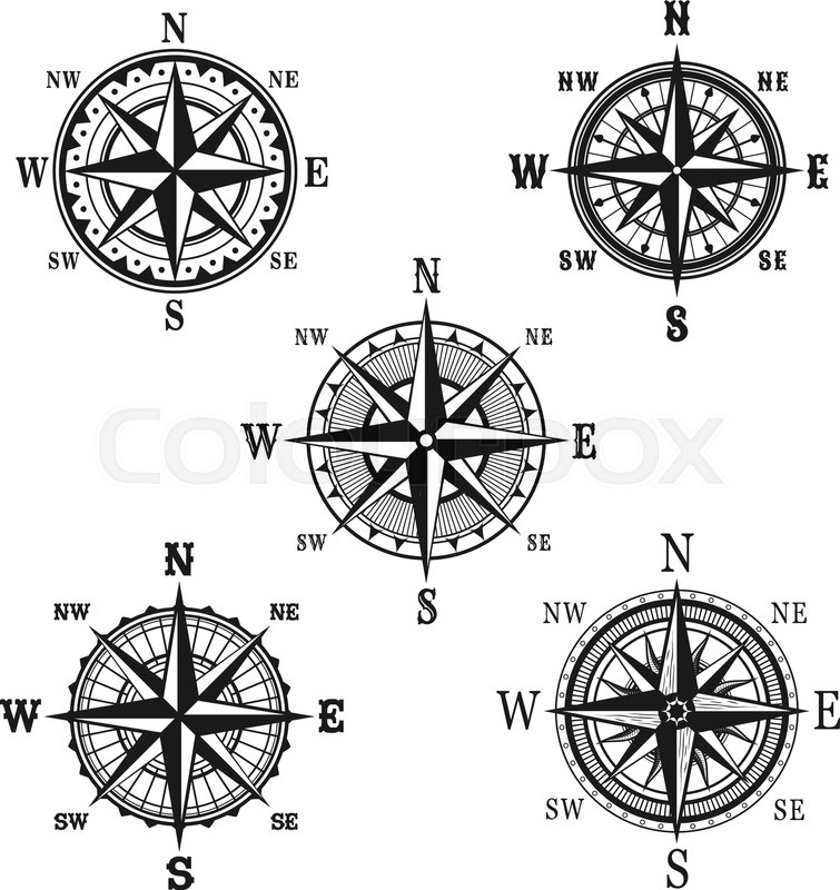 755x800 Navigation Marine Compass Or Wind Rose Stock Vector Colourbox