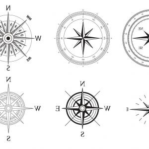 300x300 Wind And Nautical Compass Rose Vectors Hoodamathrun
