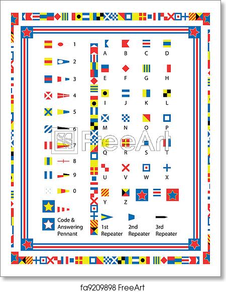 450x580 Free Art Print Of Vector Nautical Flags And Bord Vector