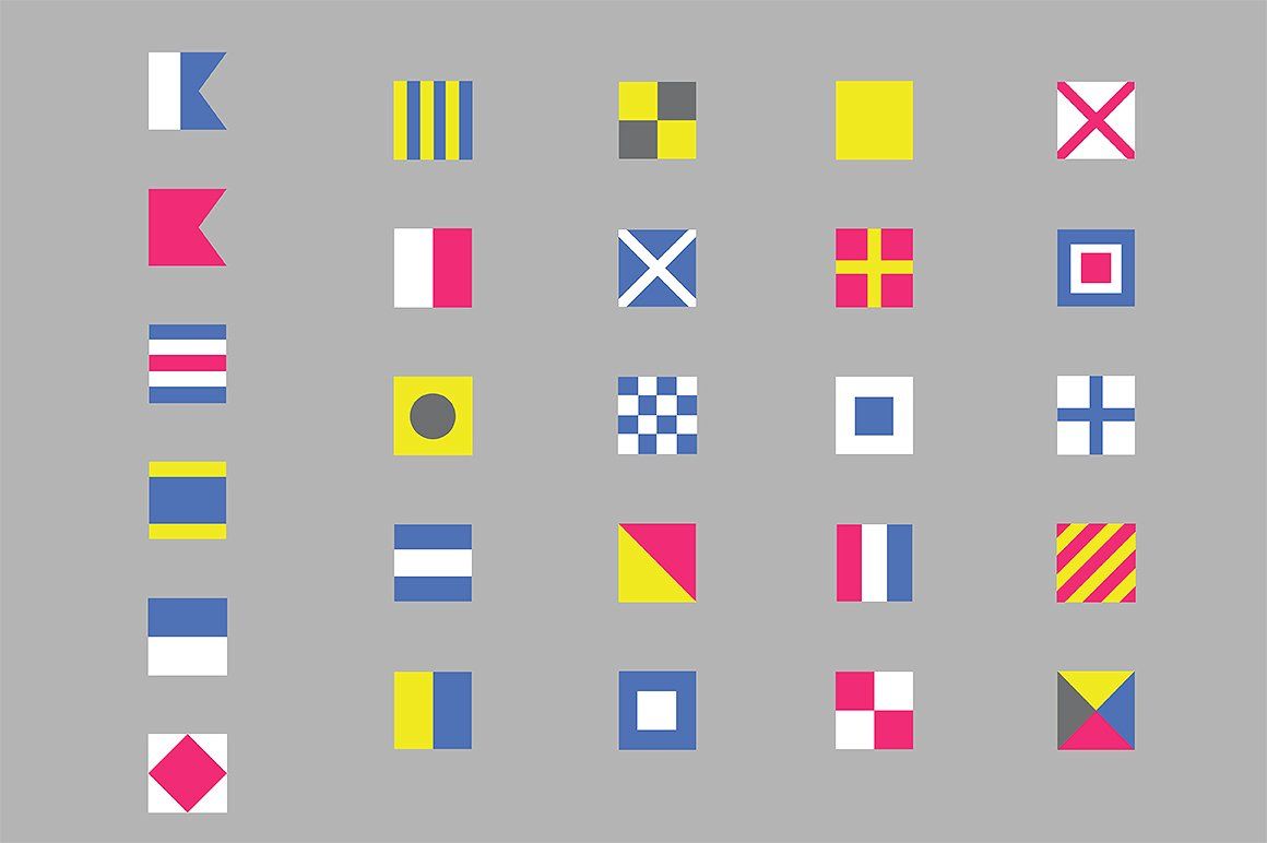 1160x772 Ahoy! Nautical Flags Vector Set