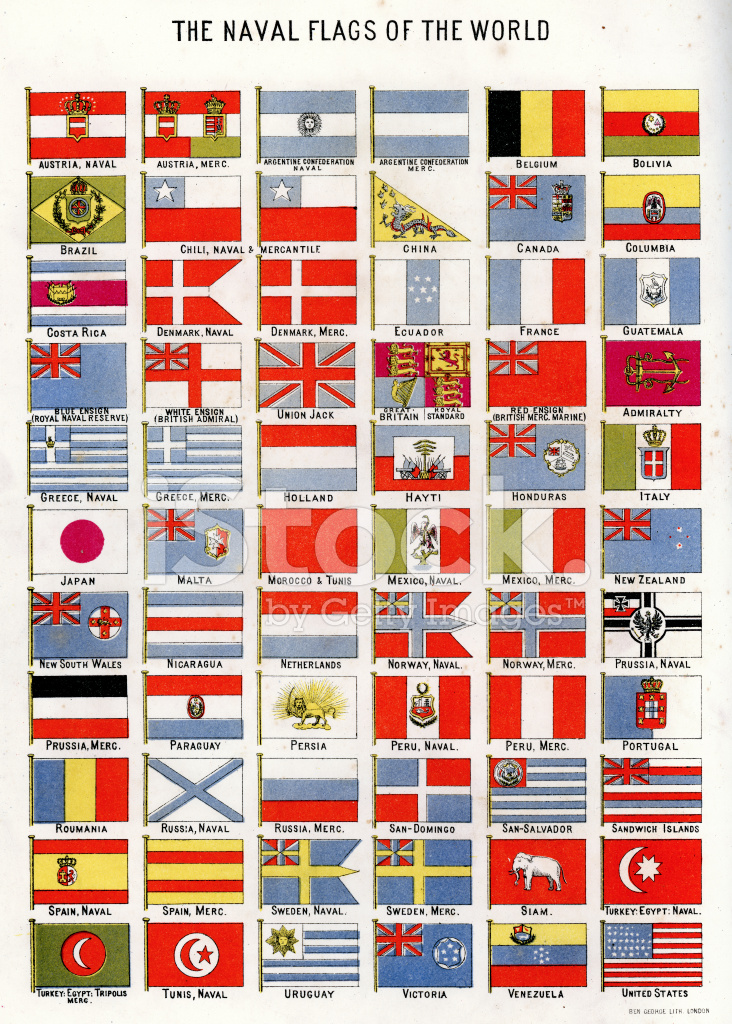 732x1024 Naval Flags Of The World Stock Vector