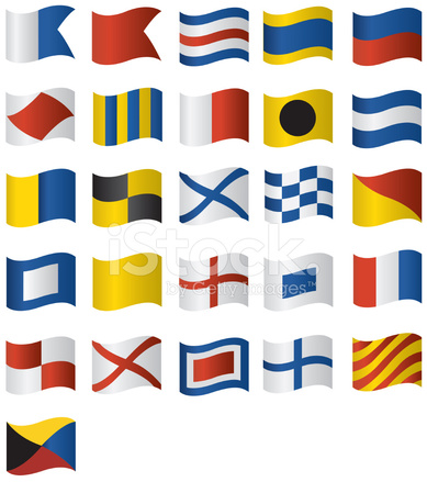 389x439 Vector Wavy Nautical Flags Stock Vector