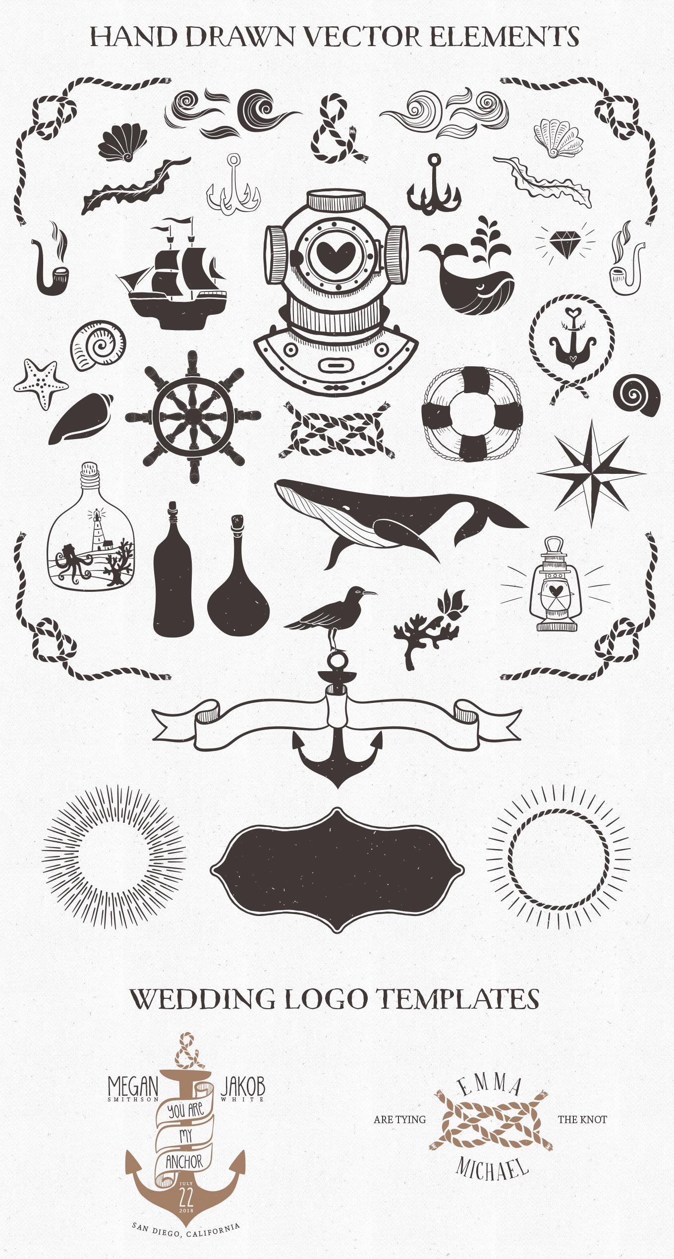 1360x2540 Nautical Free Vector Elements Logo Templates Download