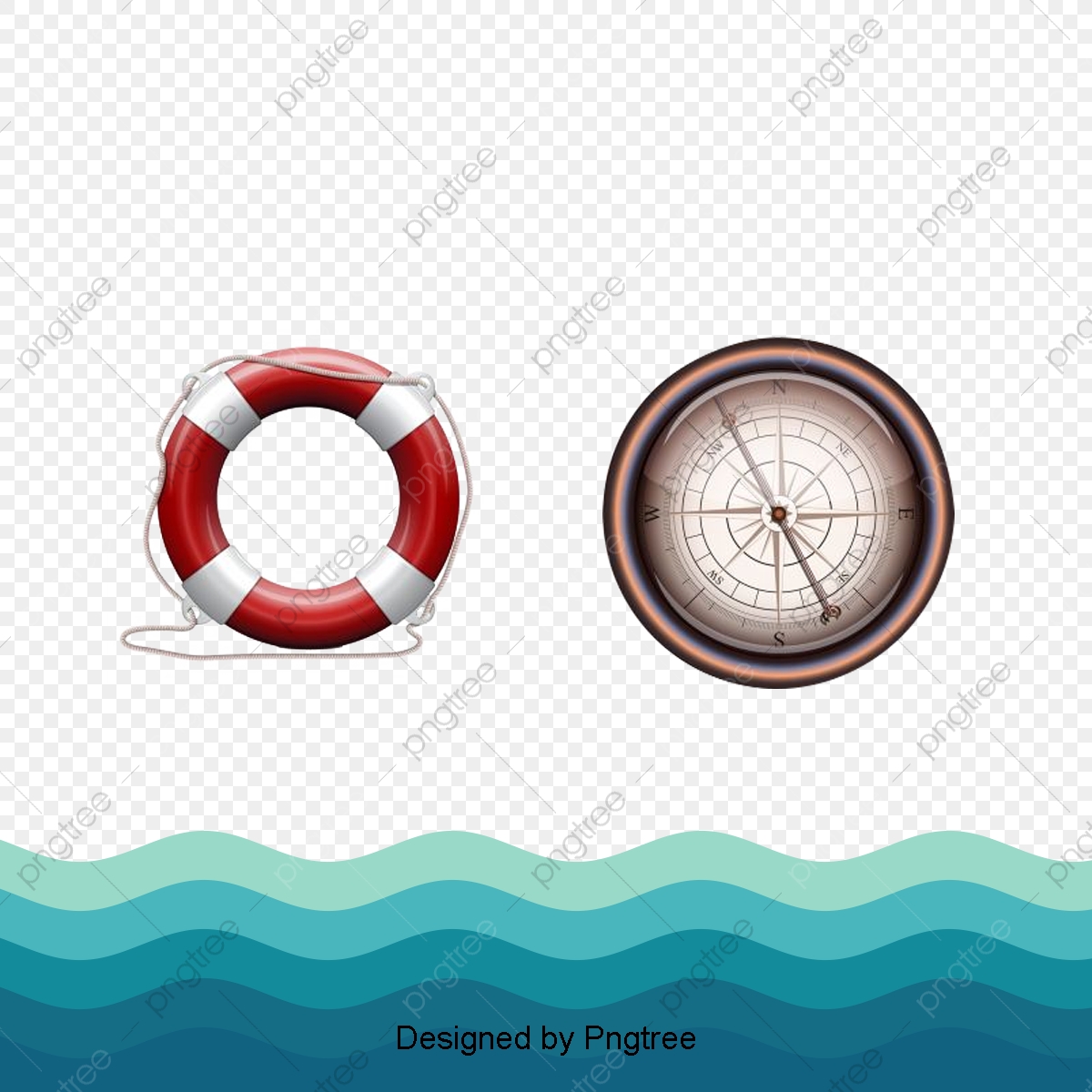 1200x1200 Vintage Nautical Element Vector Material, Navigation, Wave, Ferry