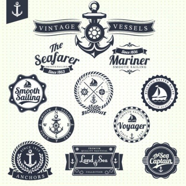 626x624 Nautical Vectors Classic Nautical Stickers Vector Download