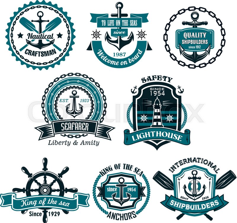800x752 Nautical Icons And Symbols Set Vector Stock Vector Colourbox