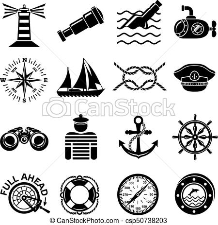 450x463 Nautical Icons Set, Simple Style Nautical Icons Set Simple