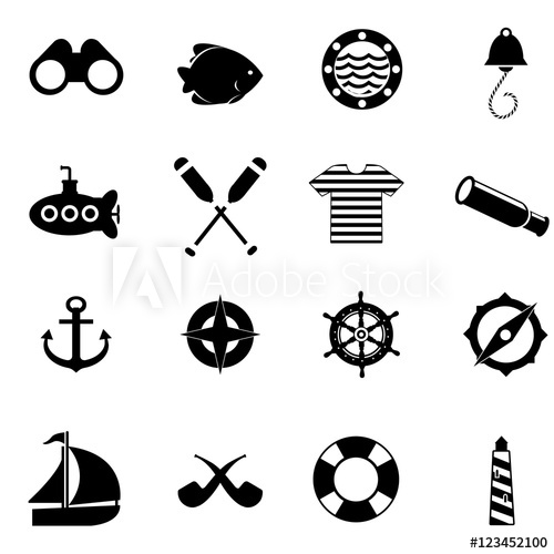 500x500 Nautical Icons Vector Illustration Icons For Web