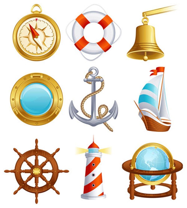 600x665 Nautical Small Icons Vector Material My Free Photoshop World