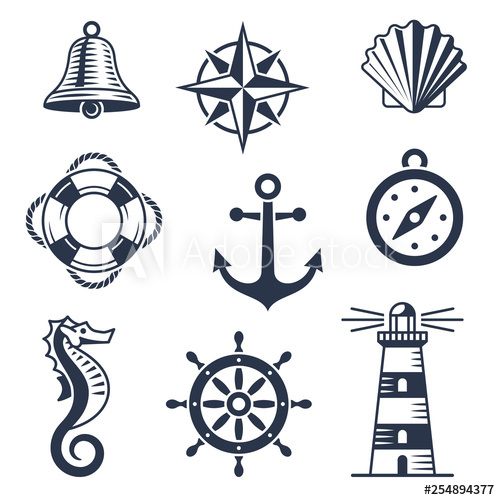 500x500 Set Of Marine Nautical Icons
