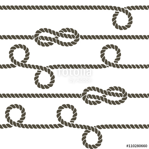 500x500 Navy Rope With Marine Knots Vector Seamless Pattern Rope