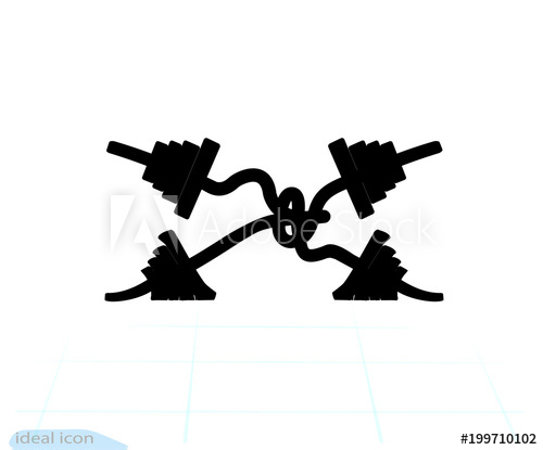 500x415 Sport Knot Barbell Sports Bar Tied In A Nautical Knot Vector