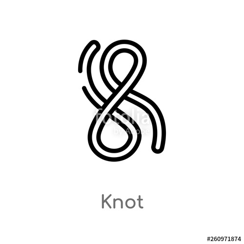 500x500 Outline Knot Vector Icon Isolated Black Simple Line Element