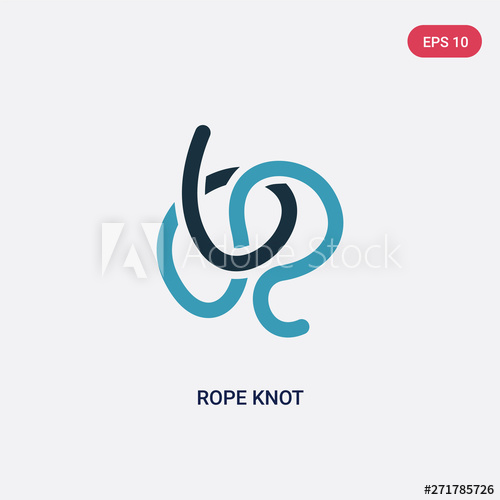 500x500 Two Color Rope Knot Vector Icon From Nautical Concept Isolated