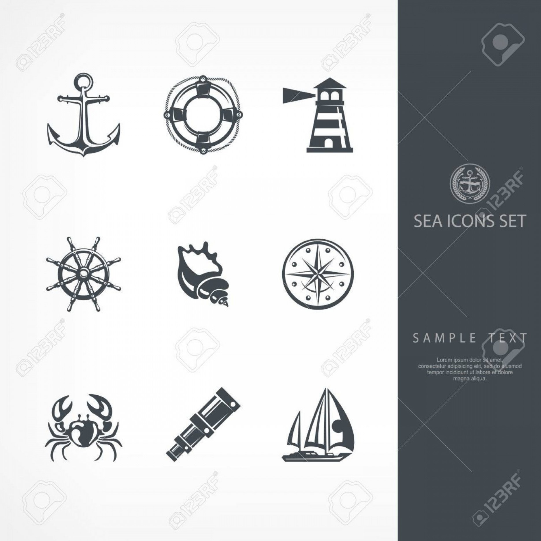 1872x1872 Photostock Vector Nautical Objects And Icons For Marine Labels