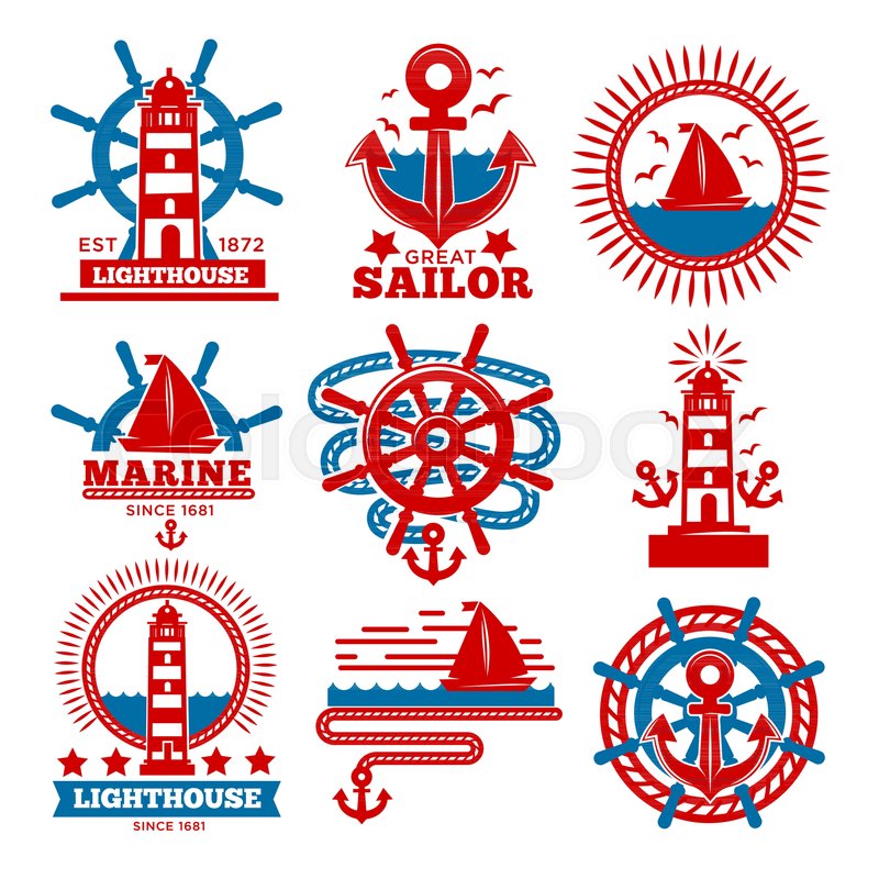 800x800 Marine And Nautical Logo Templates Or Stock Vector Colourbox