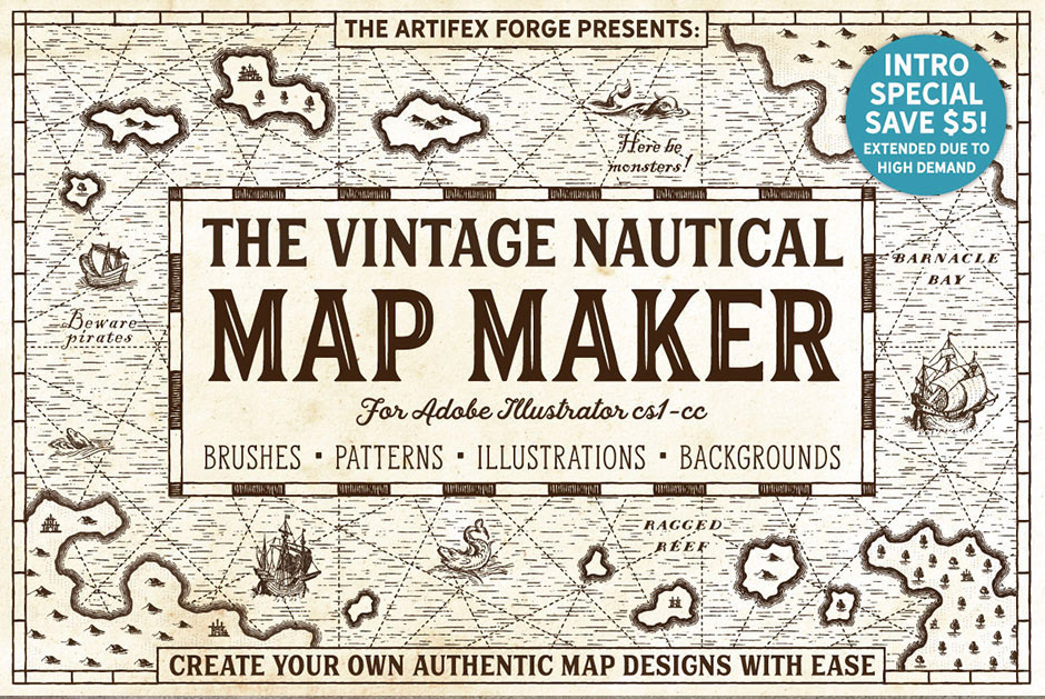 940x629 The Vintage Nautical Map Maker Create Your Own Authentic