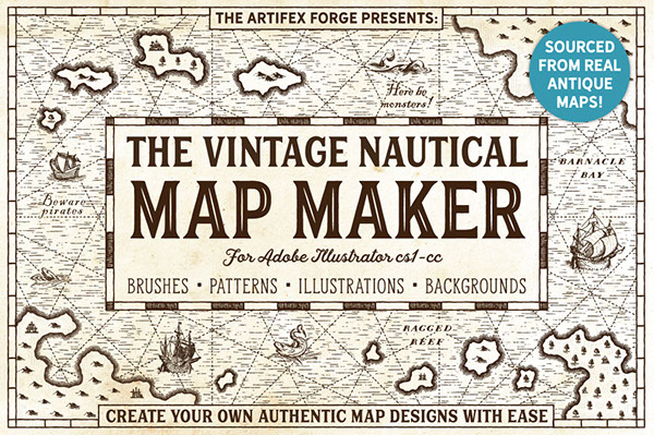 600x399 The Vintage Nautical Map Maker On Behance