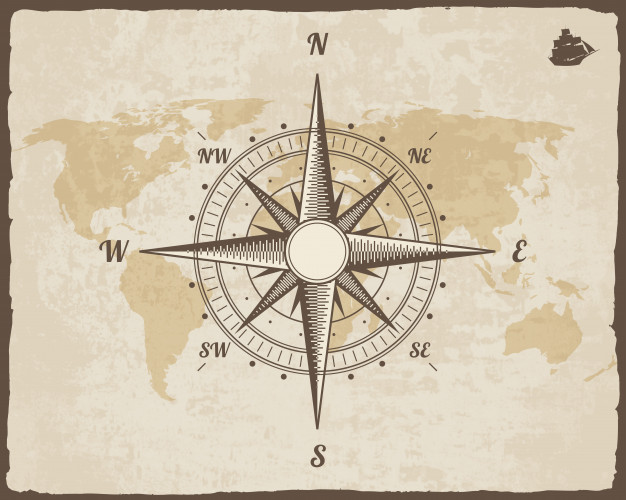 626x500 Vintage Nautical Map Compass Background Vector Free Download