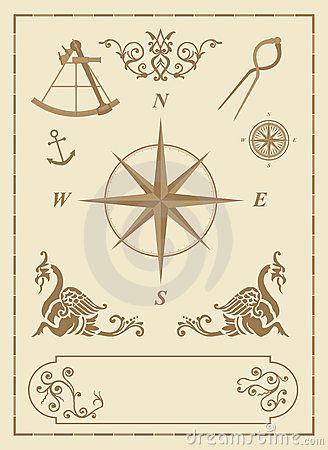 328x450 Old Nautical Symbols Katie's Shower Map Symbols, Map Icons