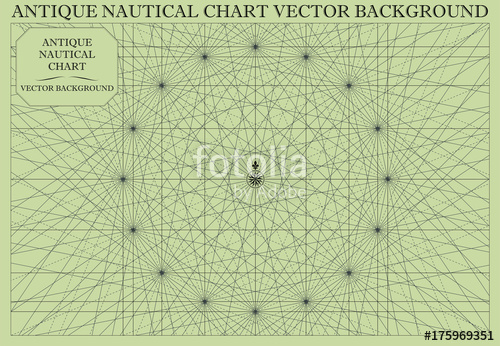 500x346 Antique Nautical Chart Map Vector Background Stock Image
