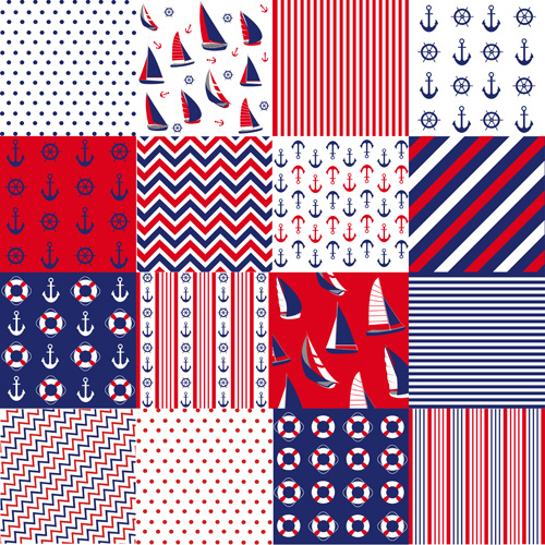 500x500 Ifferent Nautical Pattern Vector Set Free Vector In Encapsulated