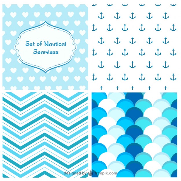 626x626 Nautical Seamless Patterns Vector Free Download